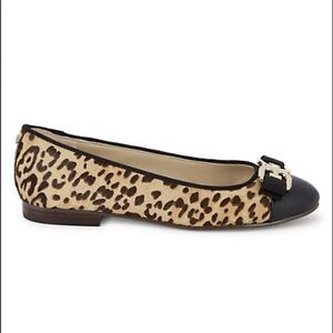 Sam Edelman Mage cow hair leopard flats black brown cheetah gold shoe size 6.5